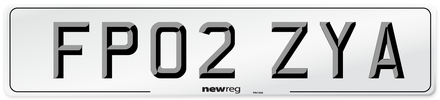 FP02 ZYA Number Plate from New Reg